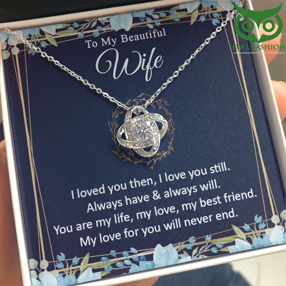 My wife the love of my life crystal knot Necklace Valentine gift