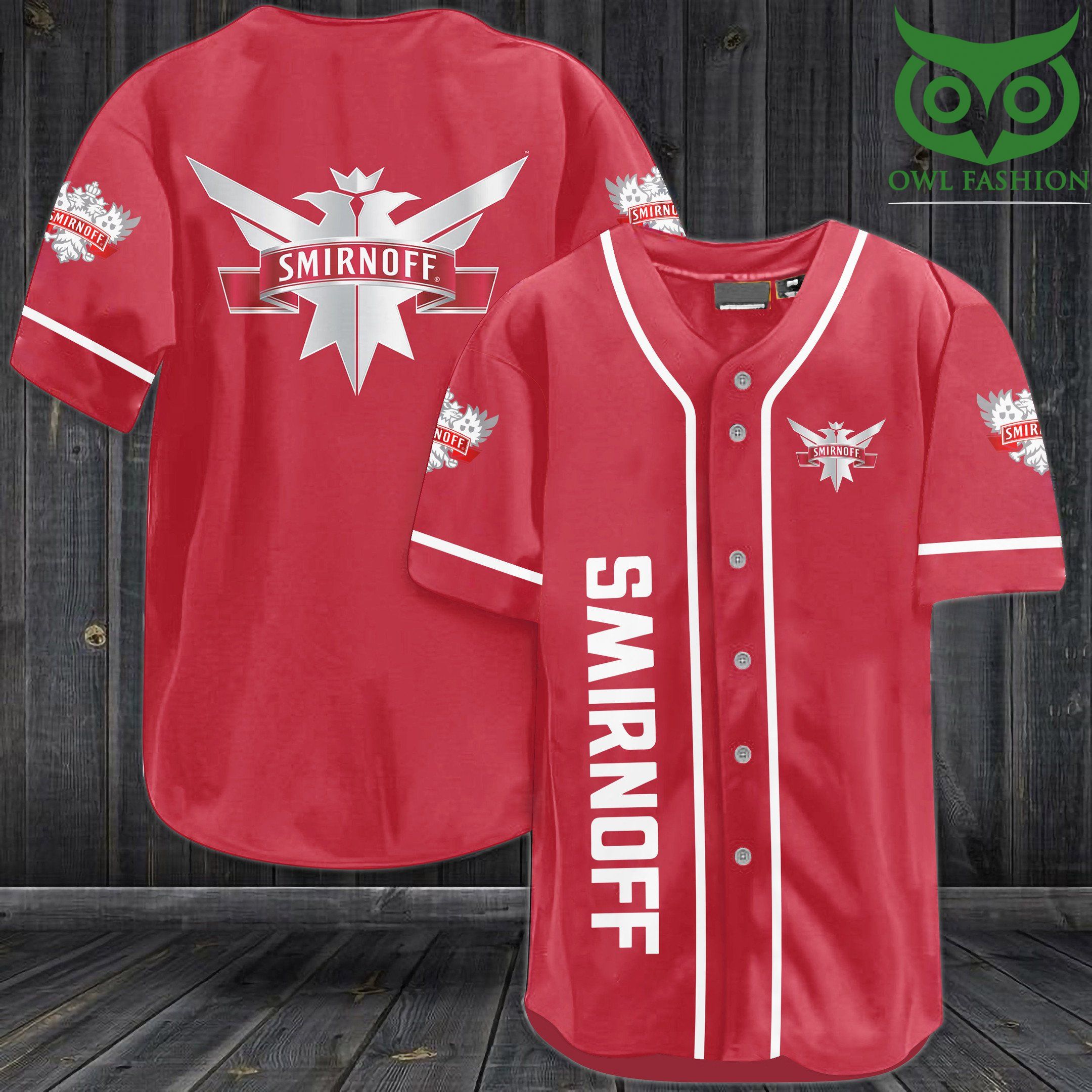 Smirnoff Red Baseball Jersey Shirt