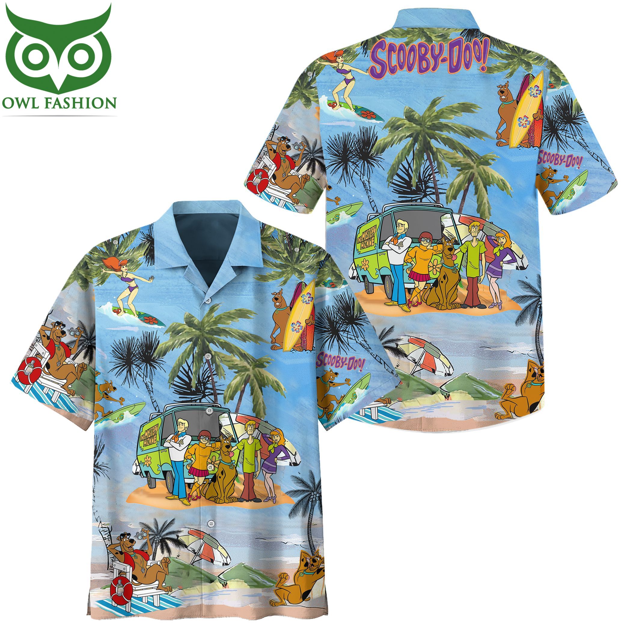 2 Scooby Doo Summer Beach HAWAIIAN SHIRT