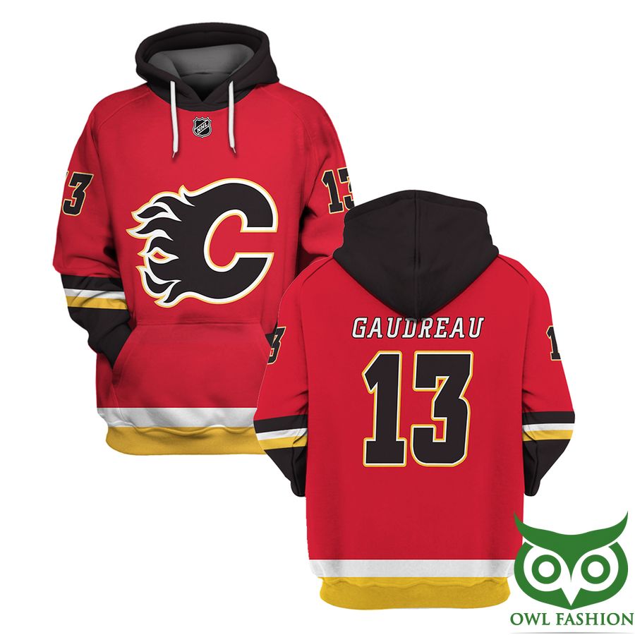 76 NHL CALGARY FLAMES Johnny Gaudreau 3D Hoodie and T shirt
