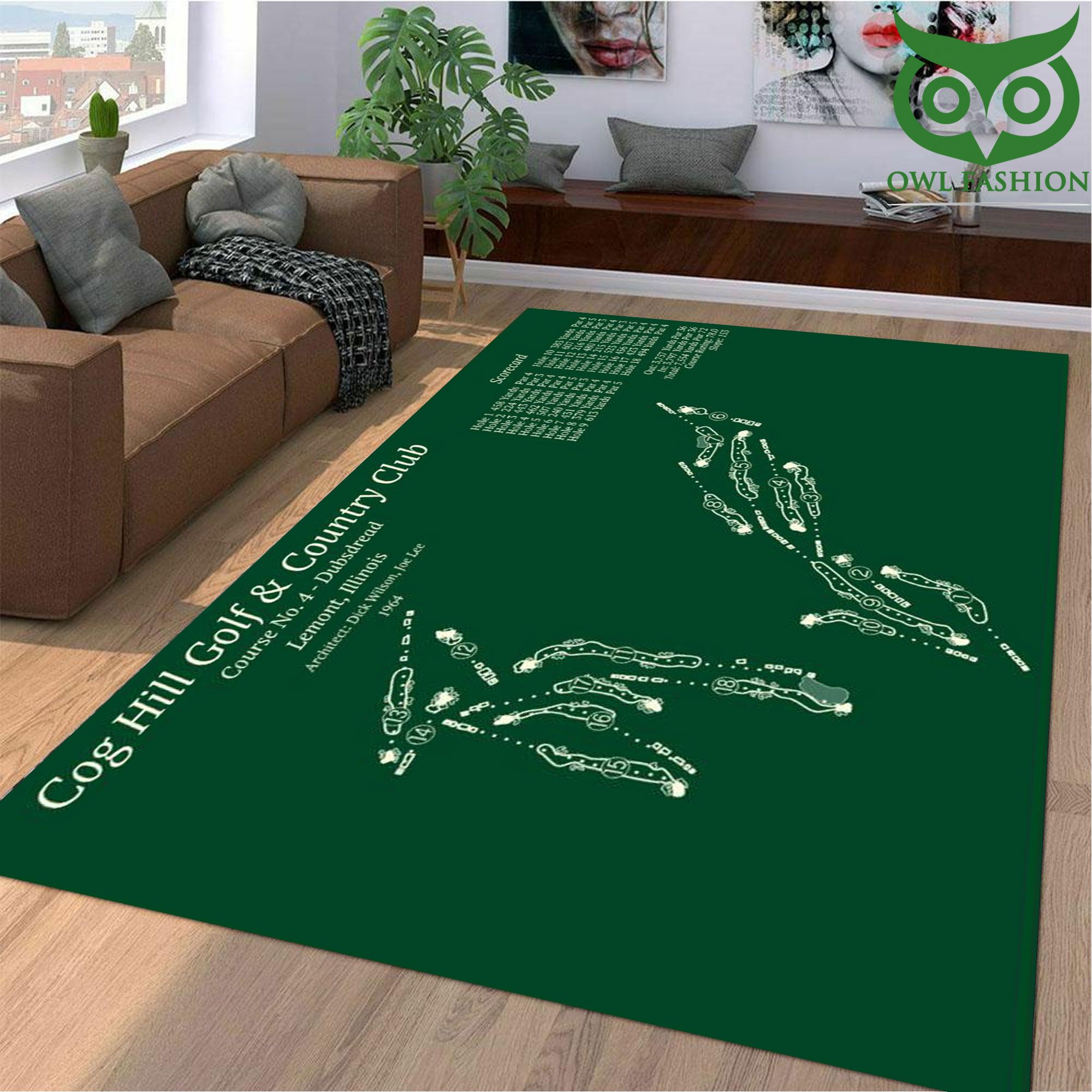 Cog hill golf and country club golf course map 3D Carpet Rug