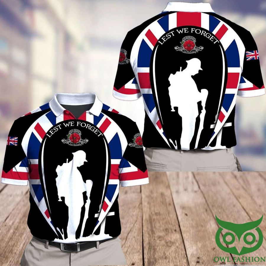 UK Remembrance Day soldier stand 3D T-shirt and Polo