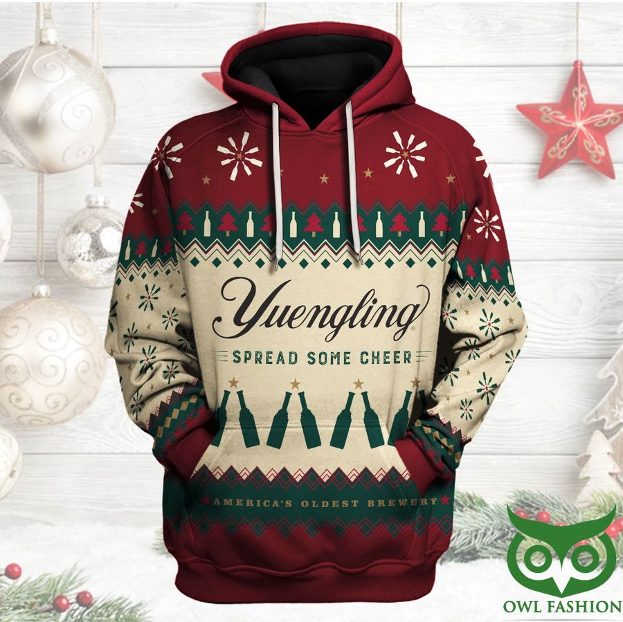 Yuengling Spread Some Cheer Red Green Beige Color 3D Hoodie