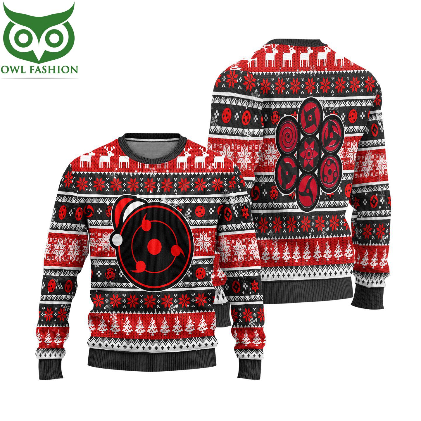 Uchiha Sharingan Naruto Anime Unisex Wool Sweater Christmas Gift
