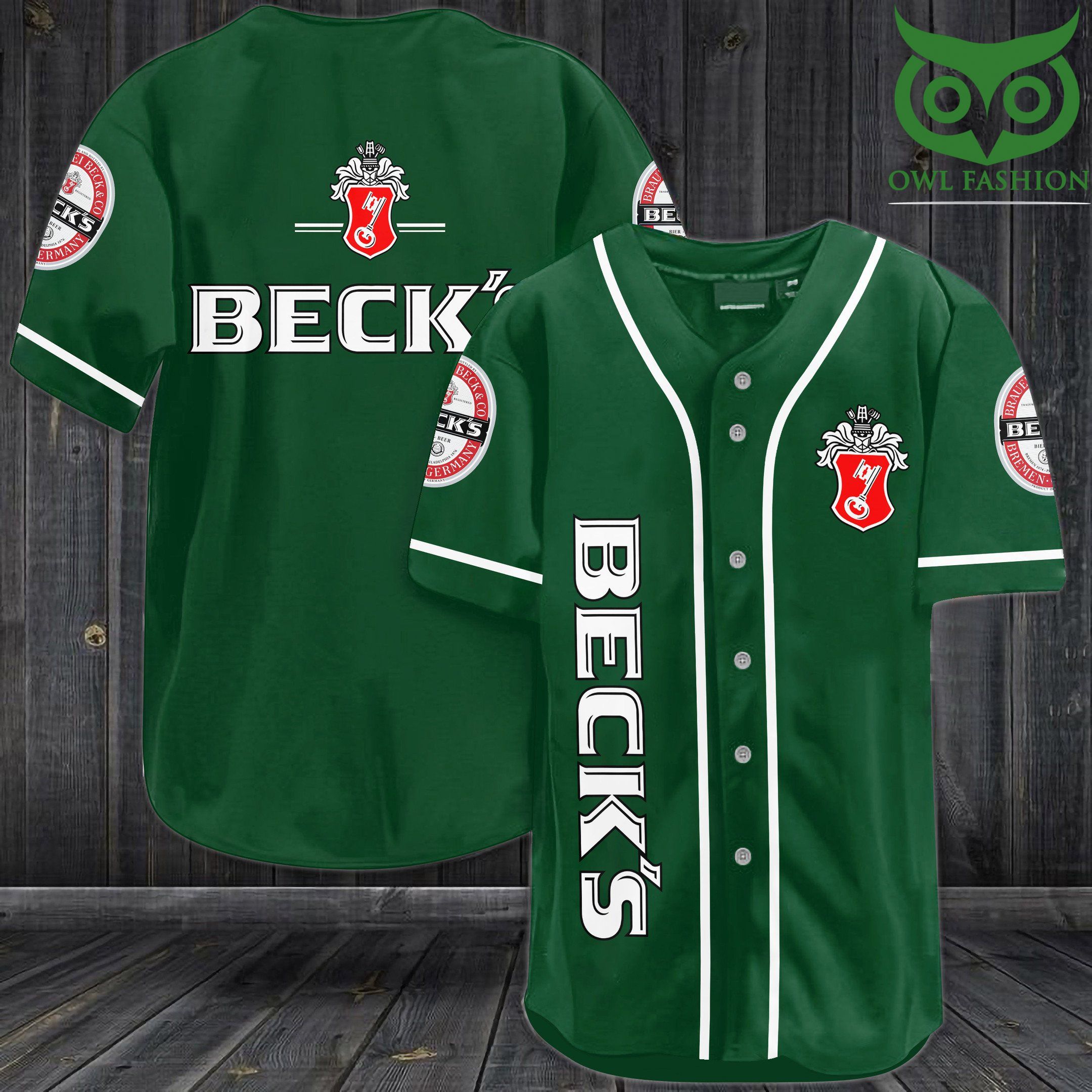 Beck dark green Baseball Jersey Shirt