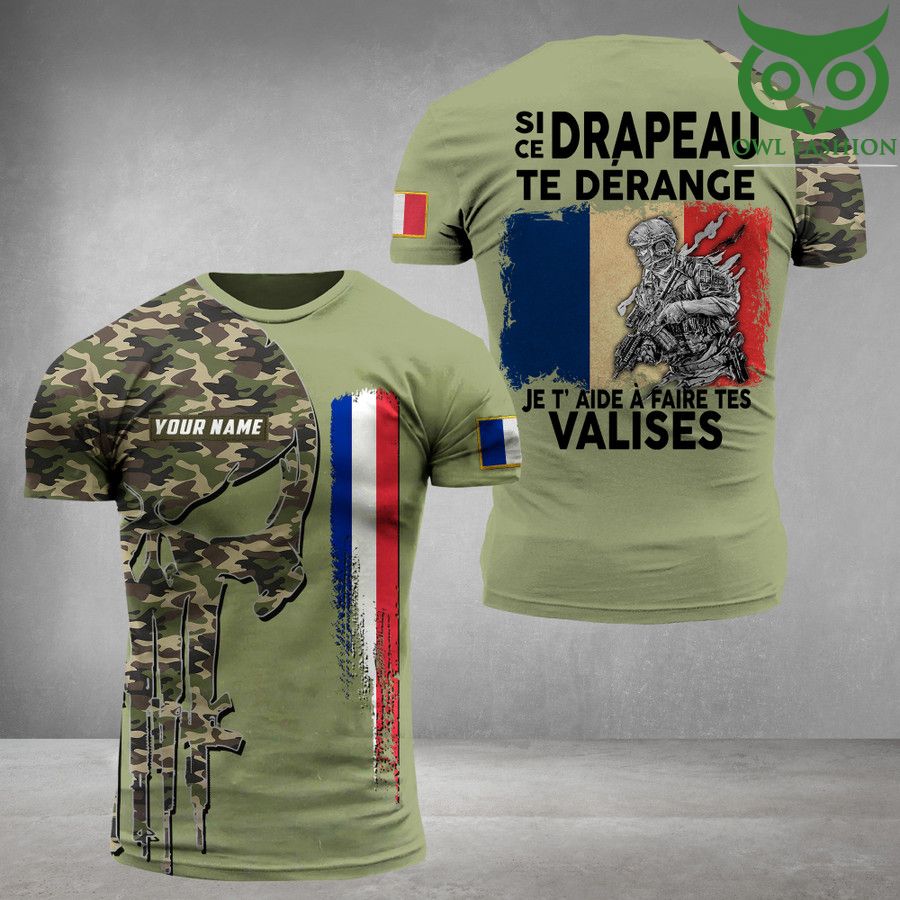 Custom Name French Soldier France Army VETERAN 3D Printed Tshirt