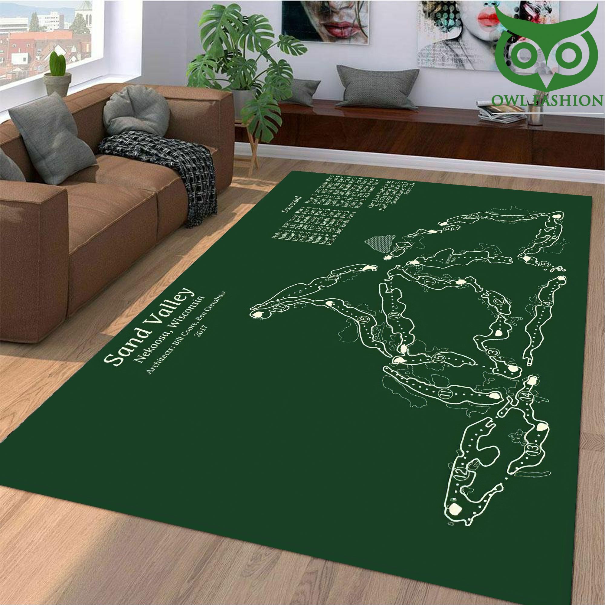 Sand Valley Golf Course map Limited Edition 3D Carpet Rug