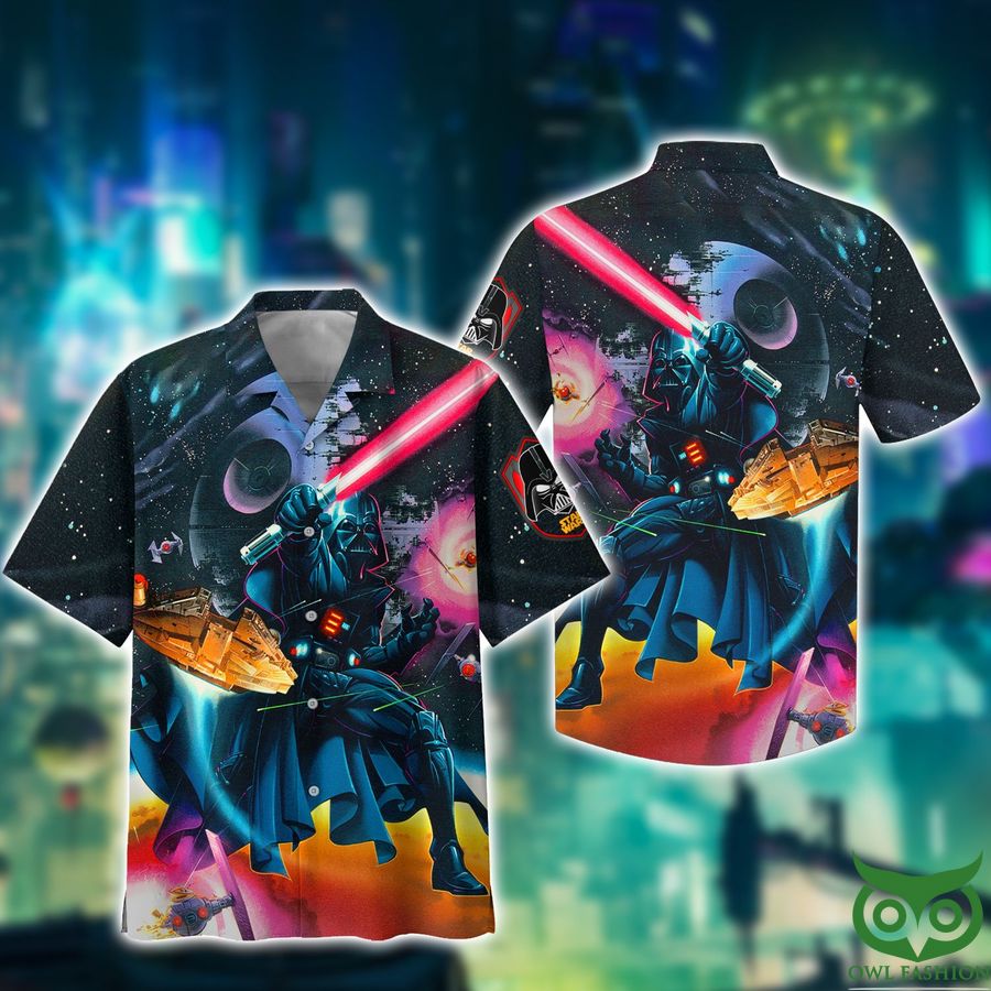 Star Wars Darth Vader with light sword Hawaiian Shirt