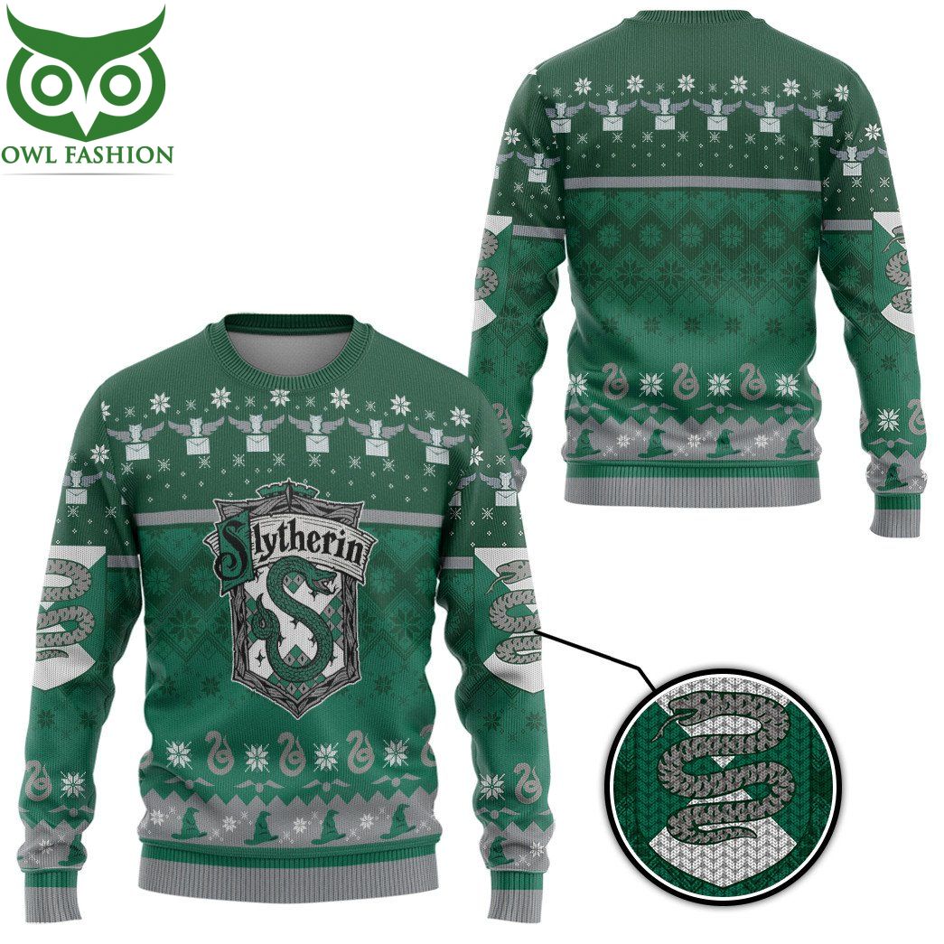 Harry Potter Slytherin Ugly Christmas Sweater Dark Green