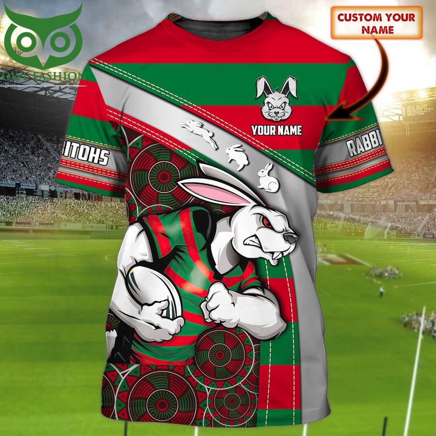 South Sydney Rabbitohs Rugby league Club 2 Custom T shirt 3D