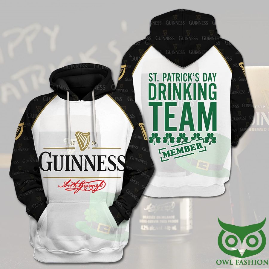 Guinness St.Patrick's Day Drinking Team Member 3D Hoodie