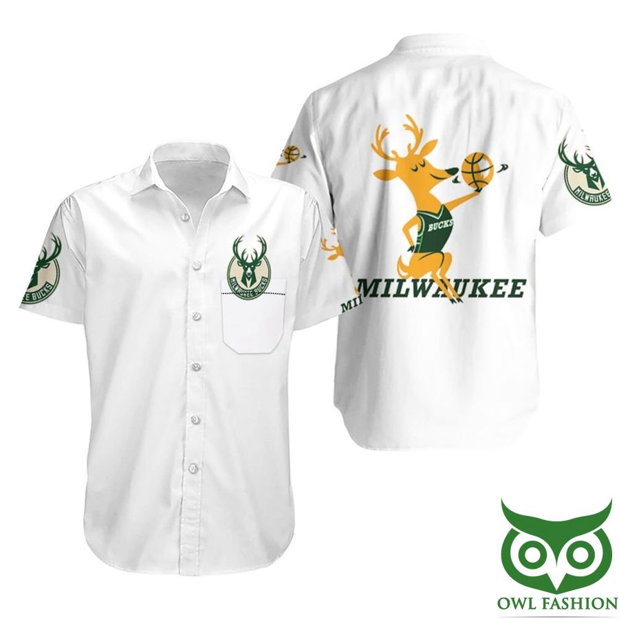 Milwaukee Bucks Basketball Classic Mascot Logo Hawaiian Shirt