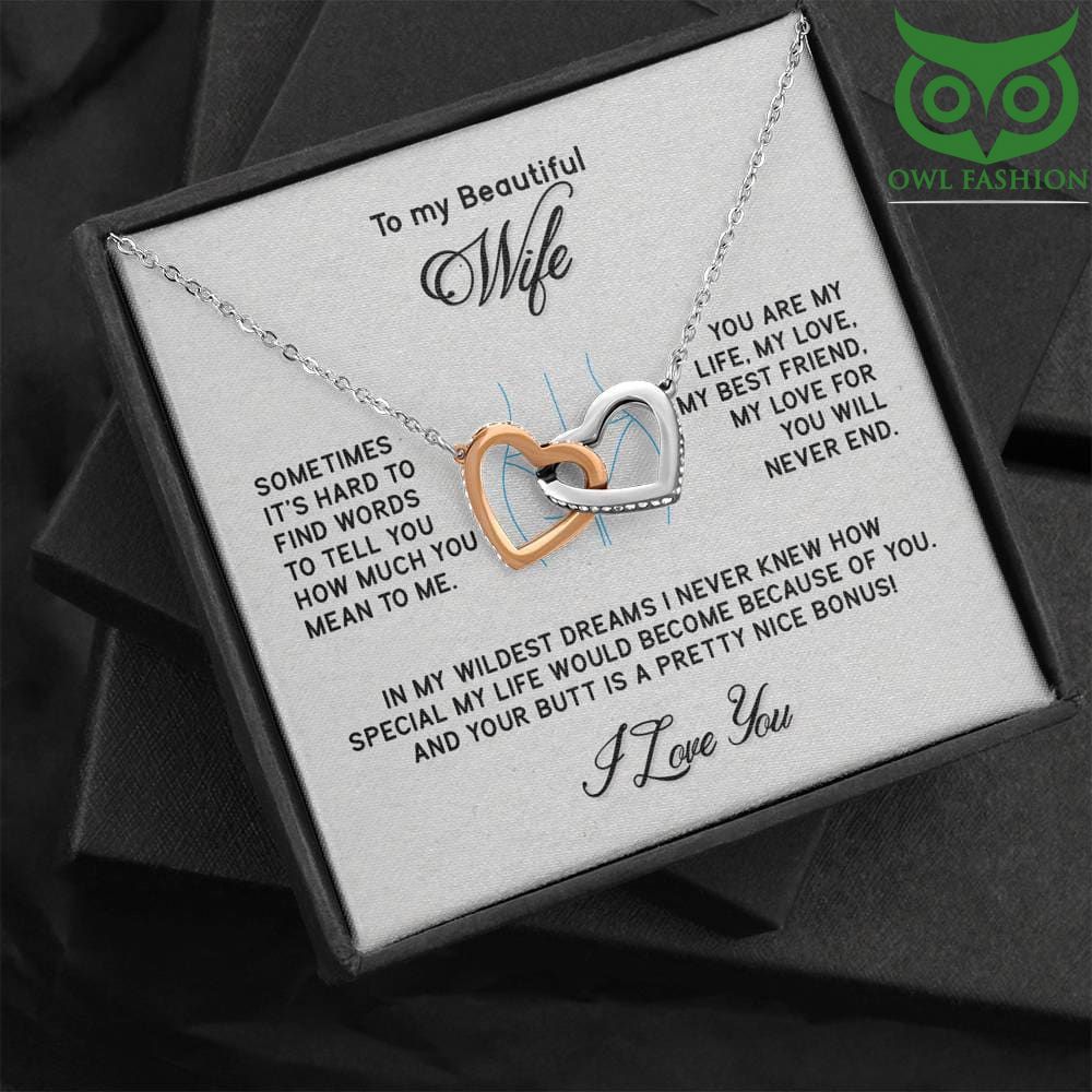 Unique Initial silver Necklace for my forever beautiful wife Valentine day