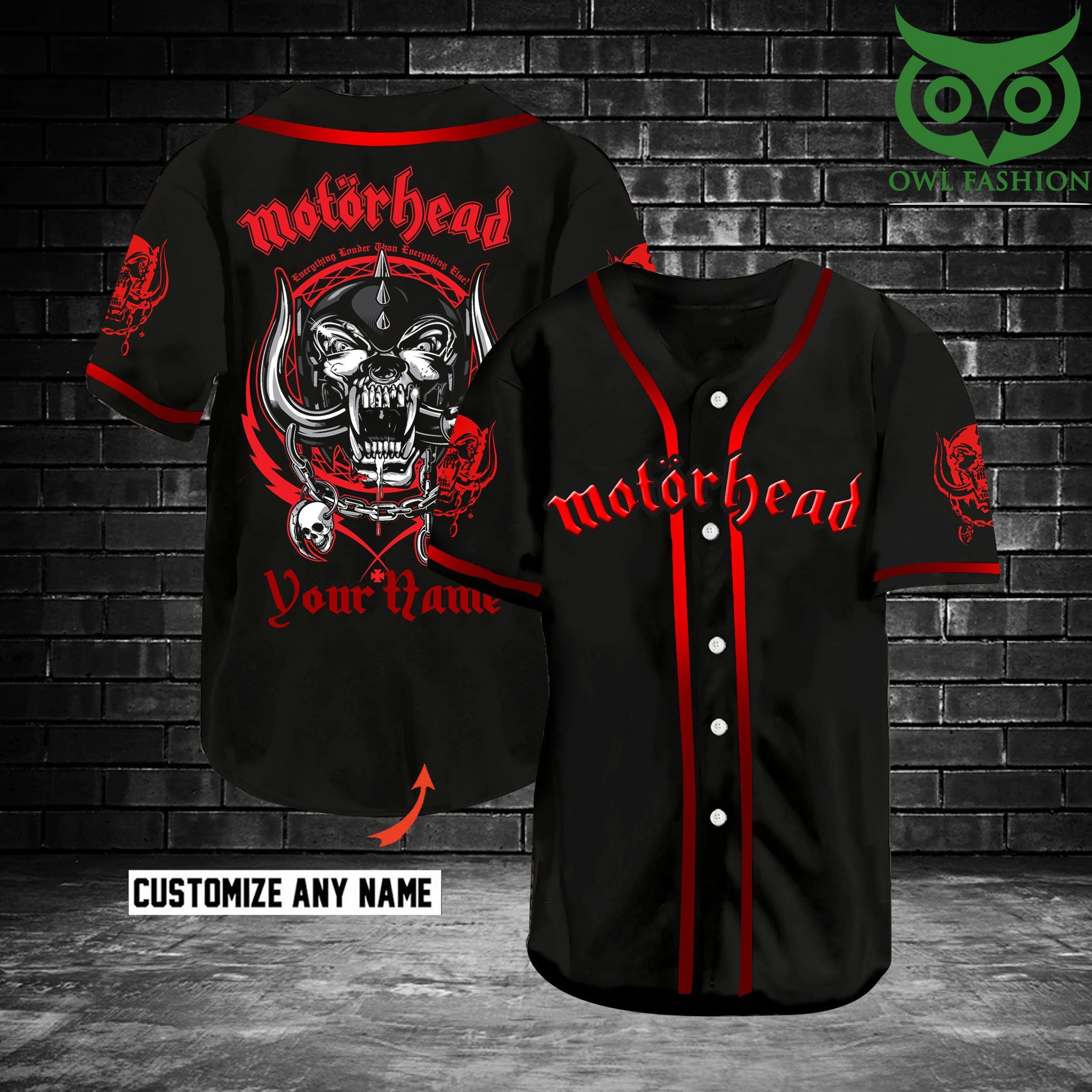 120 Motorhead Customize Name Baseball Jersey Shirt