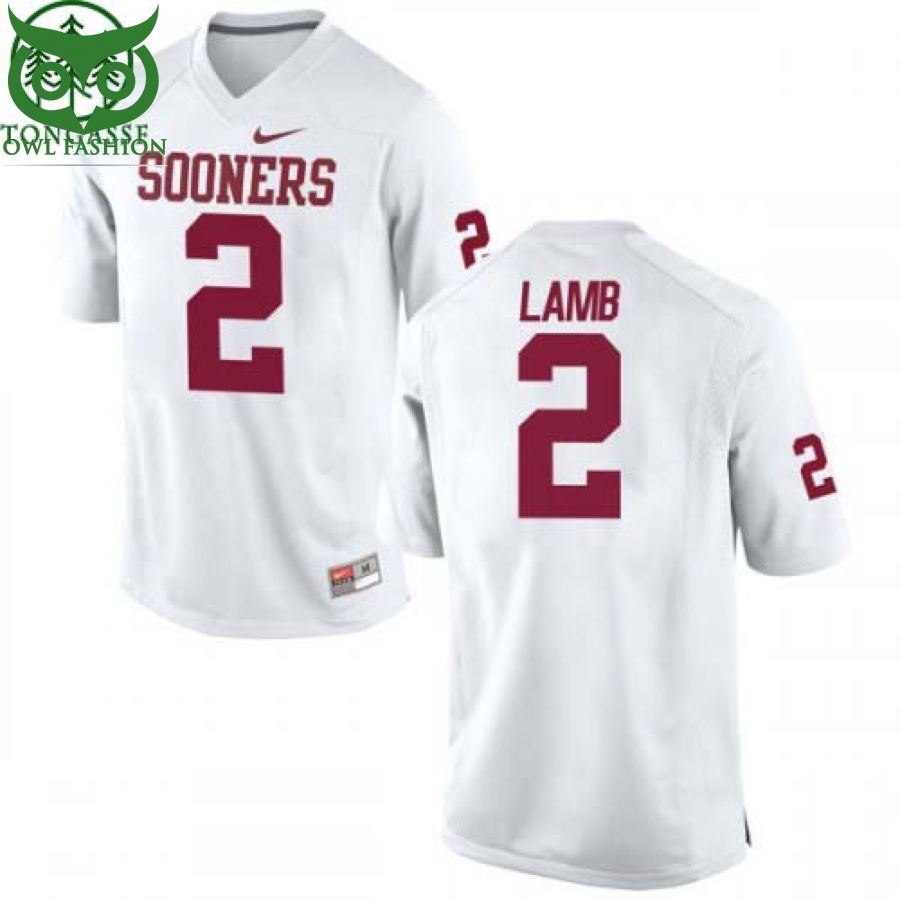 CeeDee Lamb Jersey 2 Oklahoma Sooners NCAA White Football shirt