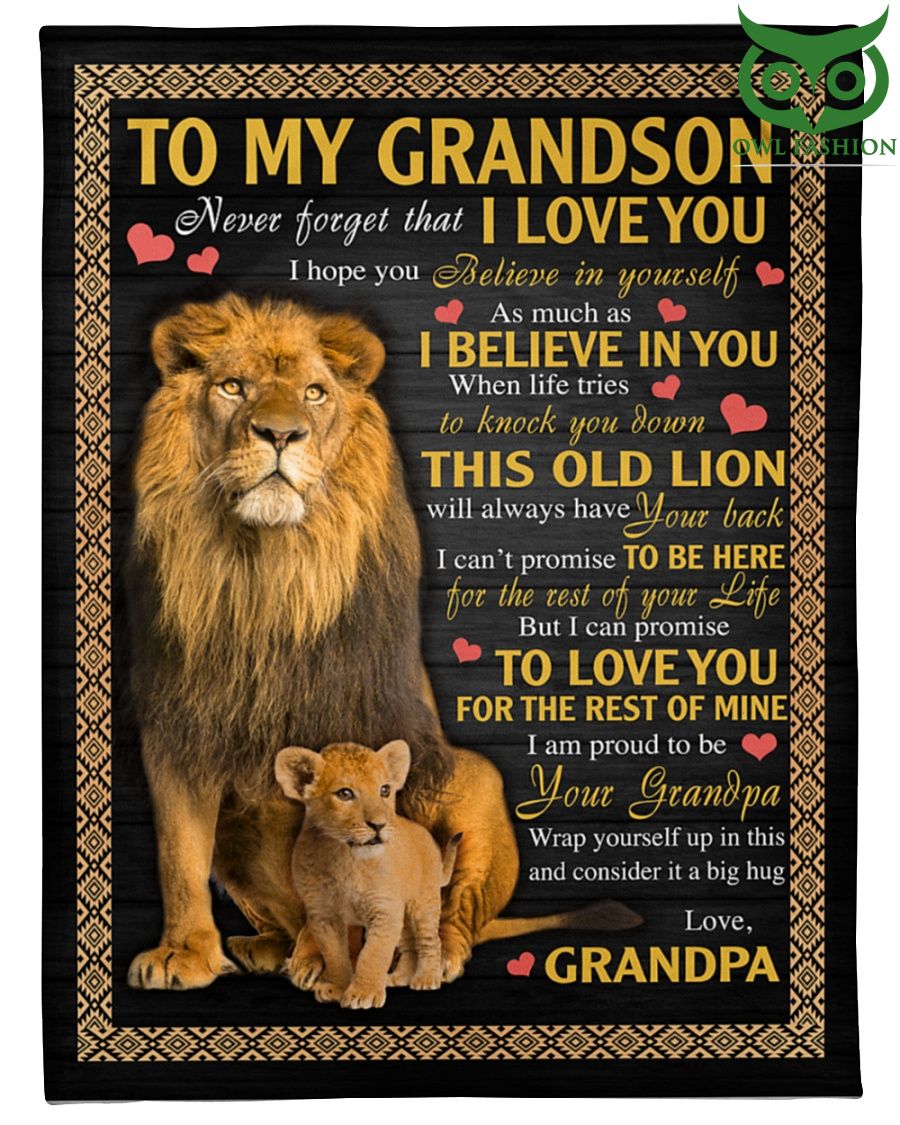 Gift from Lion Grandpa for Grandson Fleece Blanket