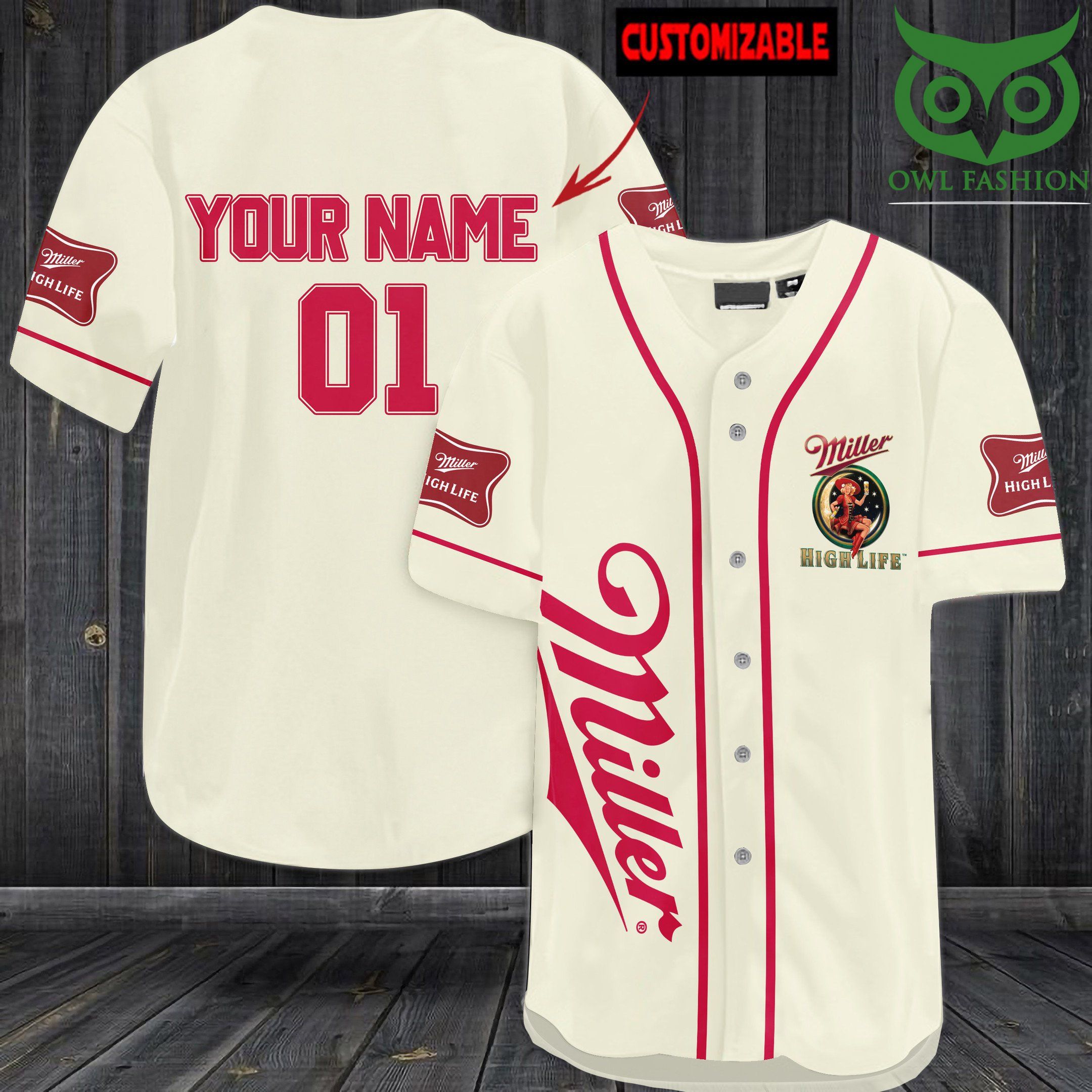 Miller High life Personalized Baseball Jersey Shirt