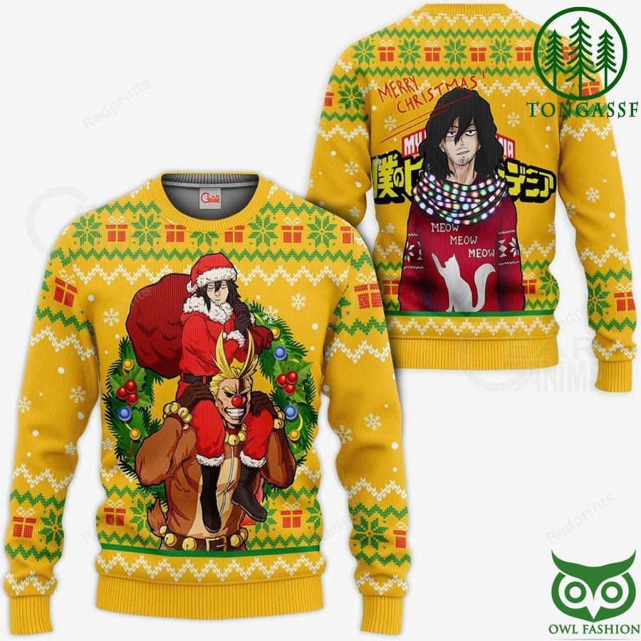 Aizawa x All Might Ugly Christmas Sweater and Hoodie MHA Xmas Gifts Idea