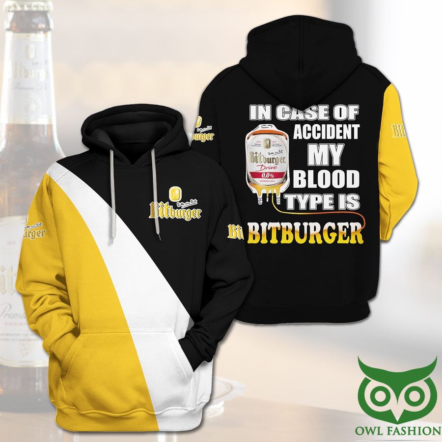 82 Bitburger In Case Of Accident My Blood Type Is Bitburger 3D Hoodie