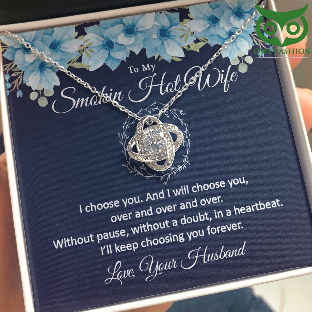 In a heartbeat smokin hot wife Crystal Love knot necklace Valentine