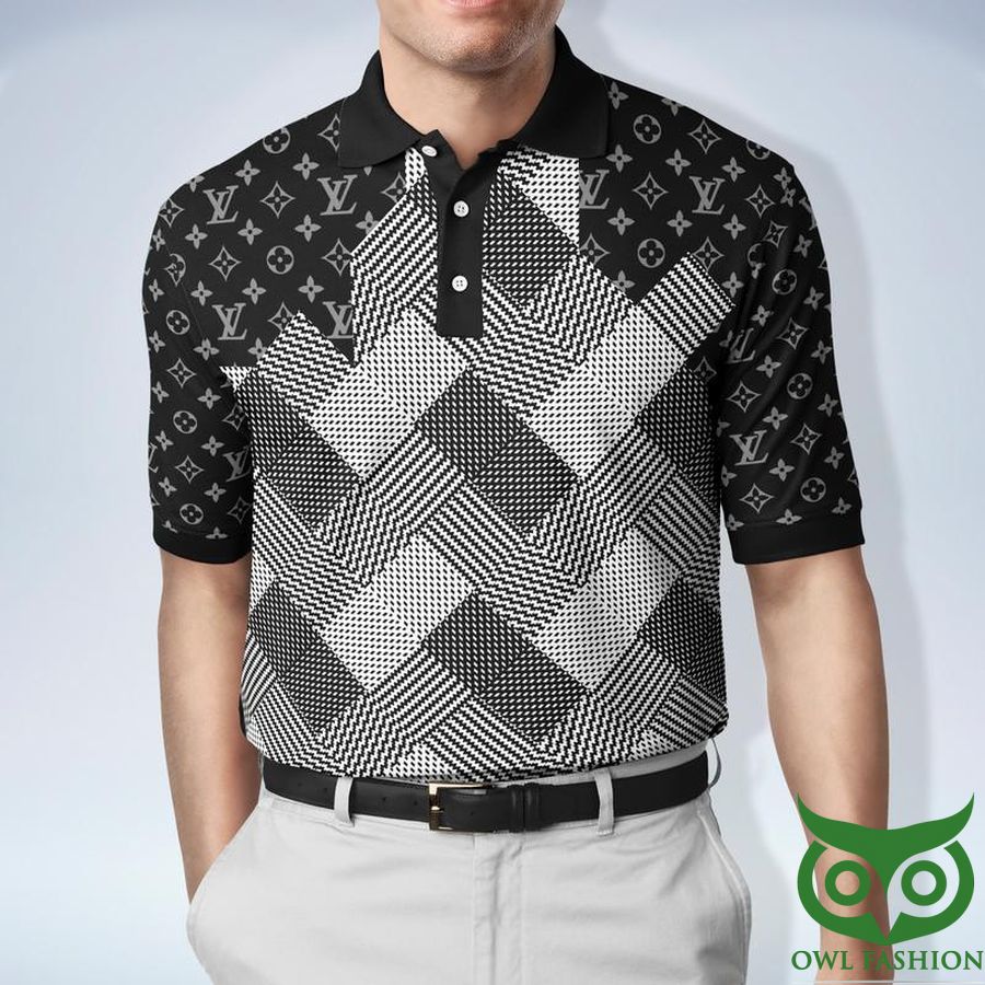 Louis Vuitton with Big Black Checkerboard Center Polo Shirt