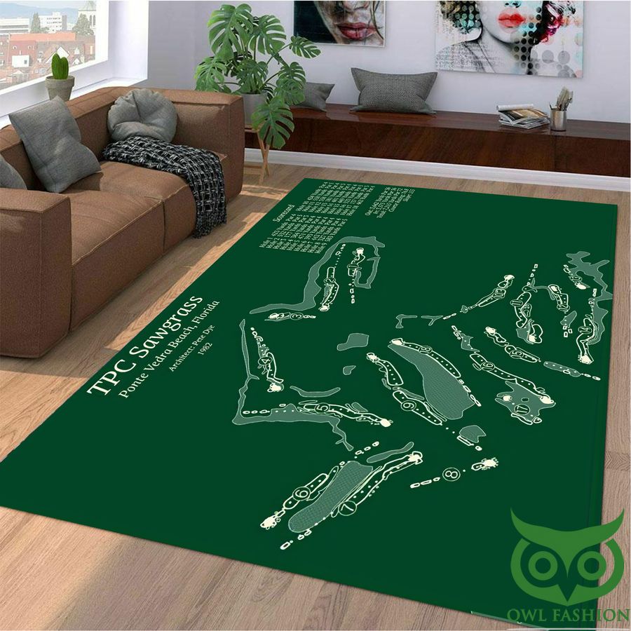 TPC Sawgrass golf course map Carpet Rug