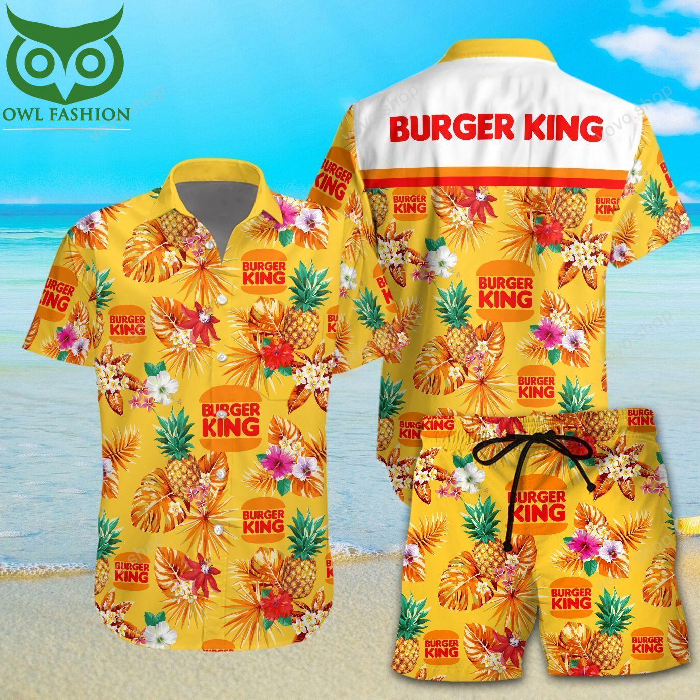 Burger King Hawaiian Shirt and Beach Shorts
