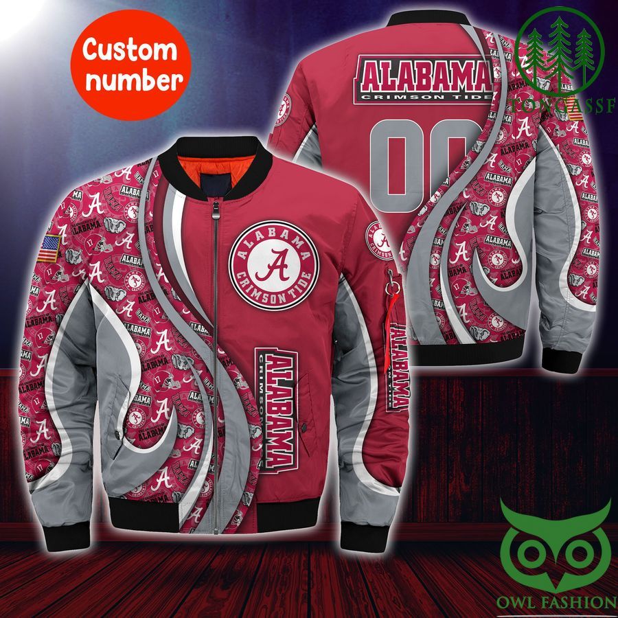Alabama Crimson Tide NCAA1 Custom Number Bomber Jacket New design for fans