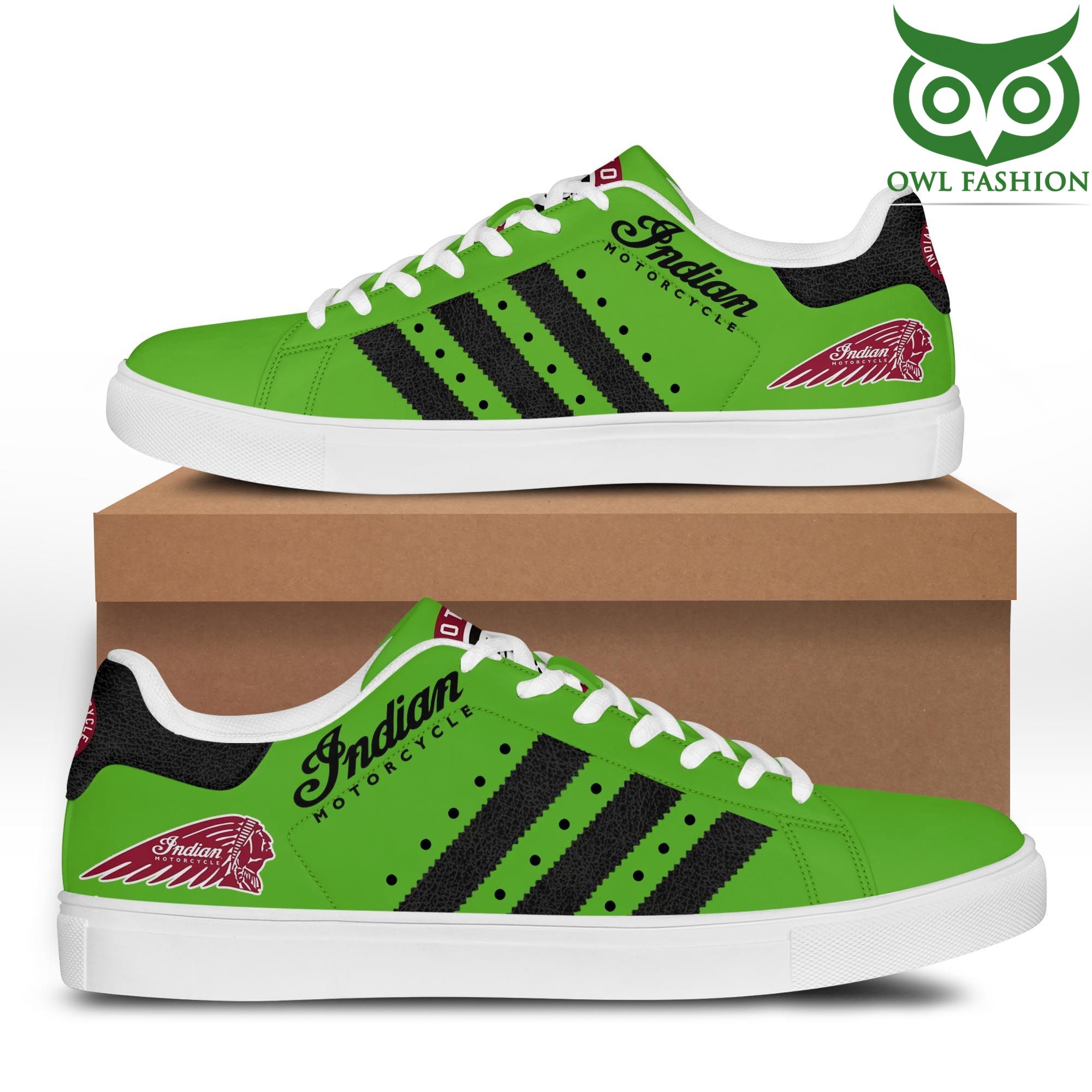 82 Indian Motorcycle Stan Smith Shoes Sneaker Green version