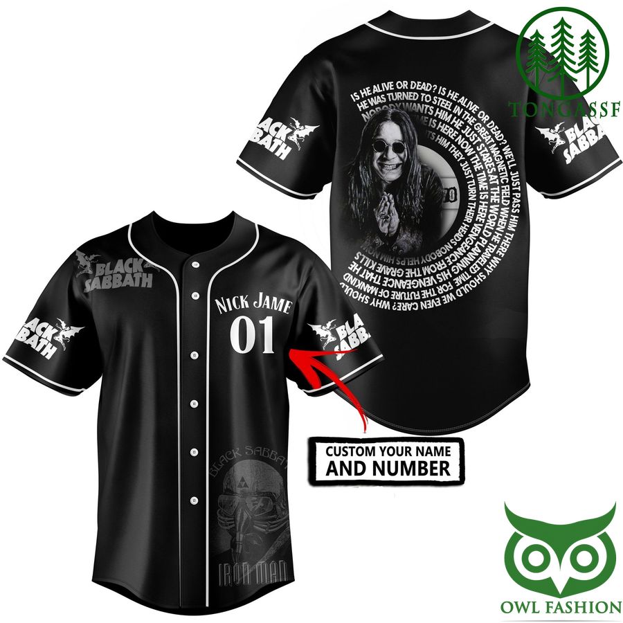 57 PREMIUM Black Sabbath Custom Name Number Ozzy Osbourne baseball jersey shirt