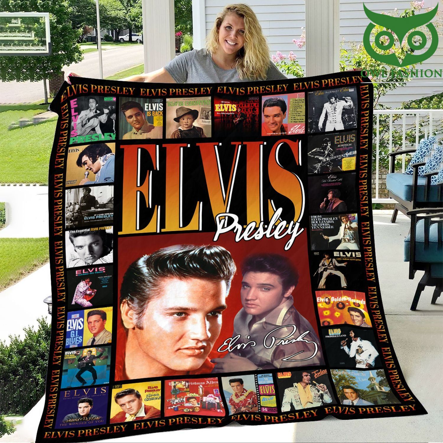 Elvis Presley Inspired Fleece Blanket