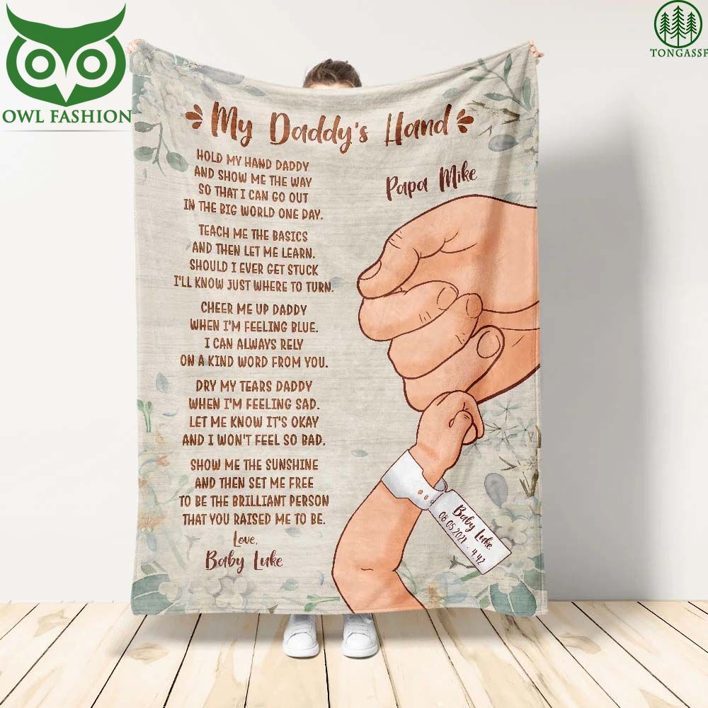 119 Personalized My Daddys Hand Blanket