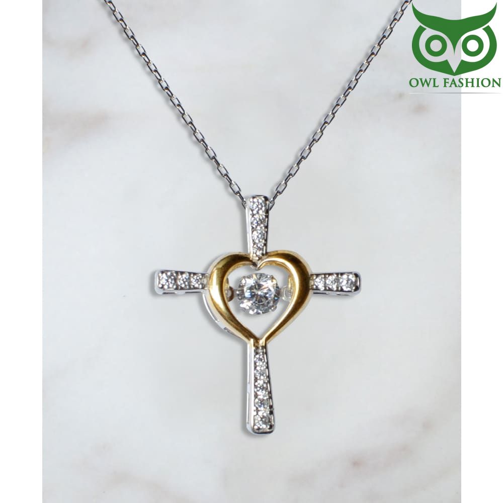 33 A love cross keep close to Girlfriend heart Silver necklace Valentine