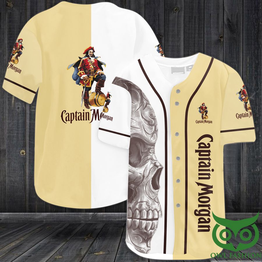 14 Captain Morgan skull Baseball Jersey Shirt