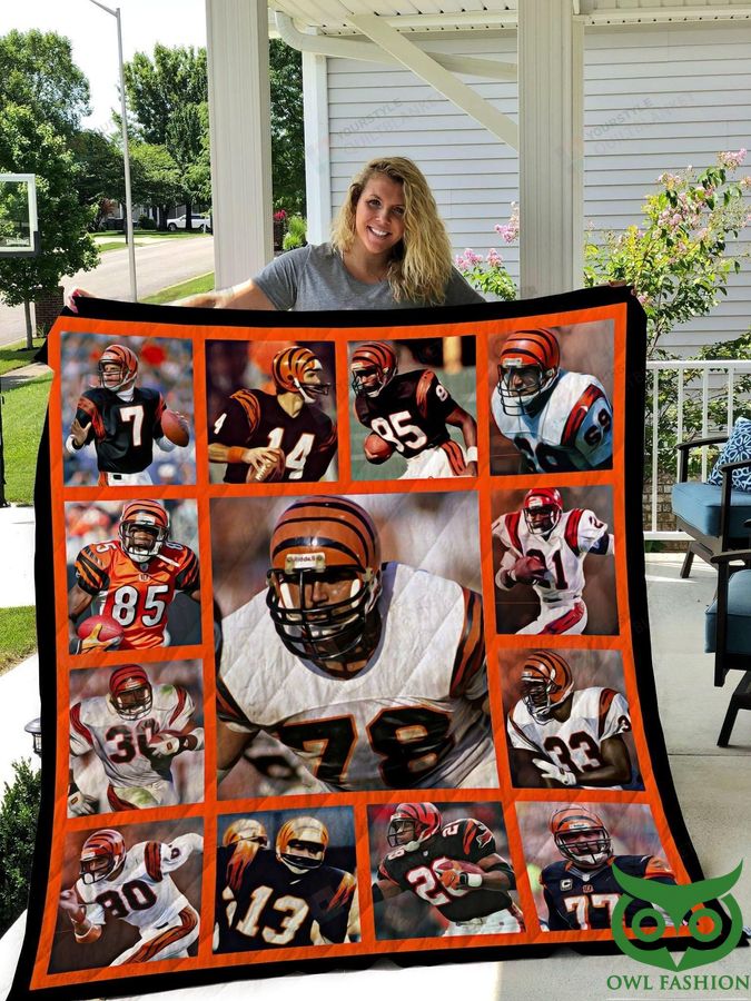 7 Cincinnati Bengals Legends Quilt Blanket