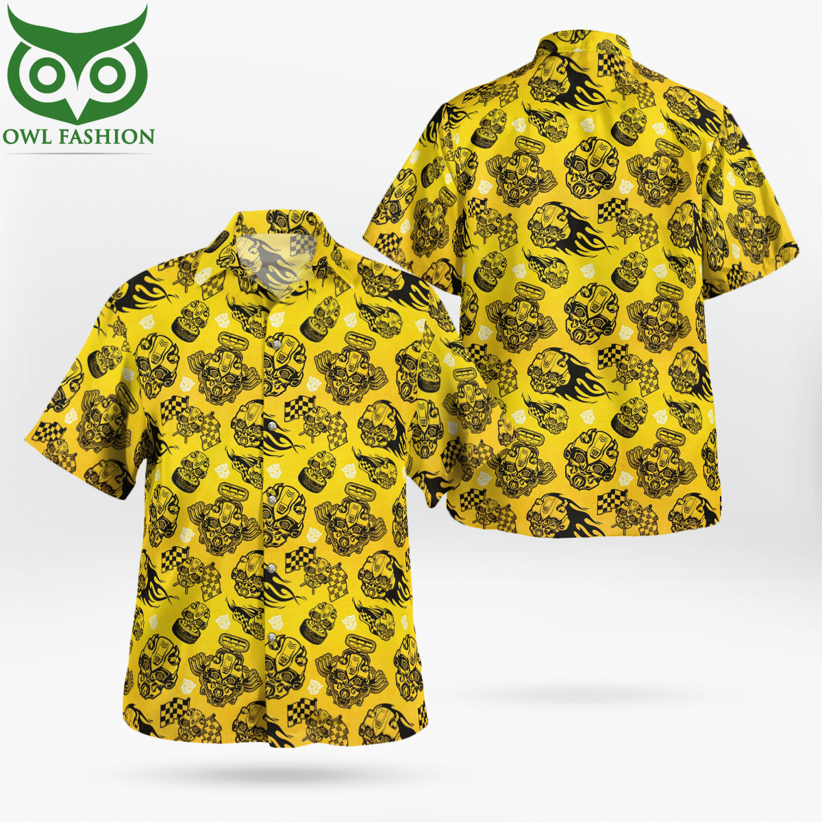 21 Transformers Bumblebee pattern Hawaiian Shirt Summer Shirt