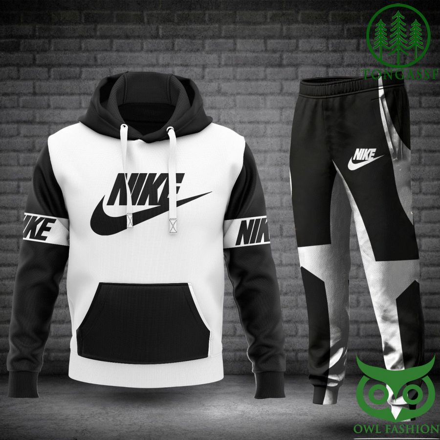 Nike Black and White Hoodie and Pants