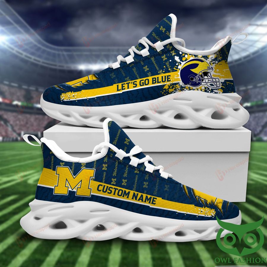 4 Personalized Michigan Wolverines Lets go blue Max Soul Shoes