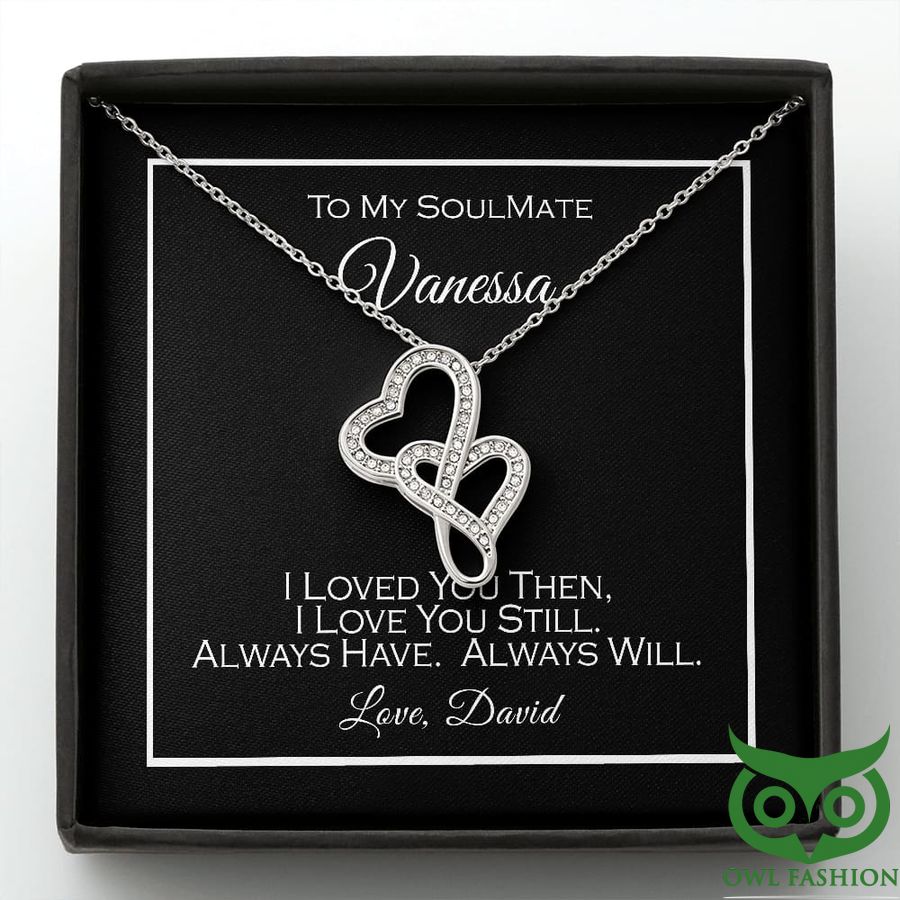 84 Custom Name To My Soulmate I Love You Silver Heart Necklace Valentine Gift