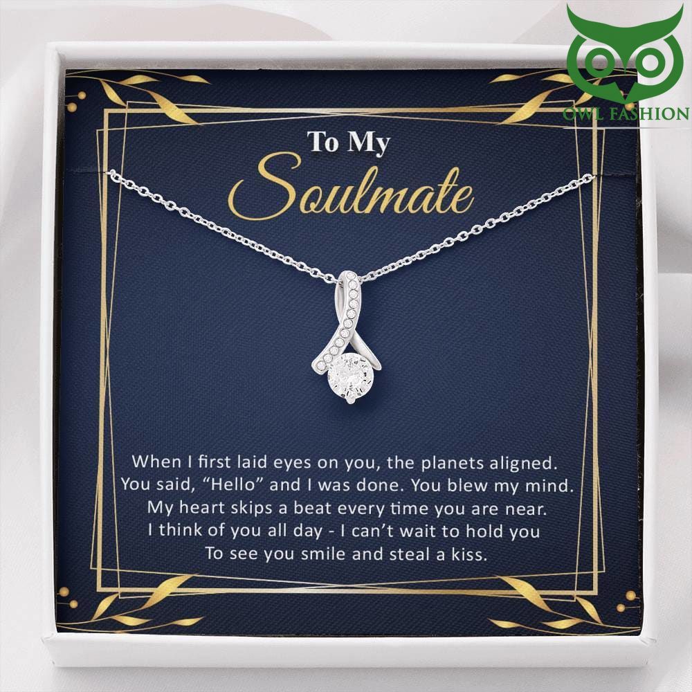 171 My Soulmate The planet aligned when I first saw you crystal knot silver Necklace for Valentine