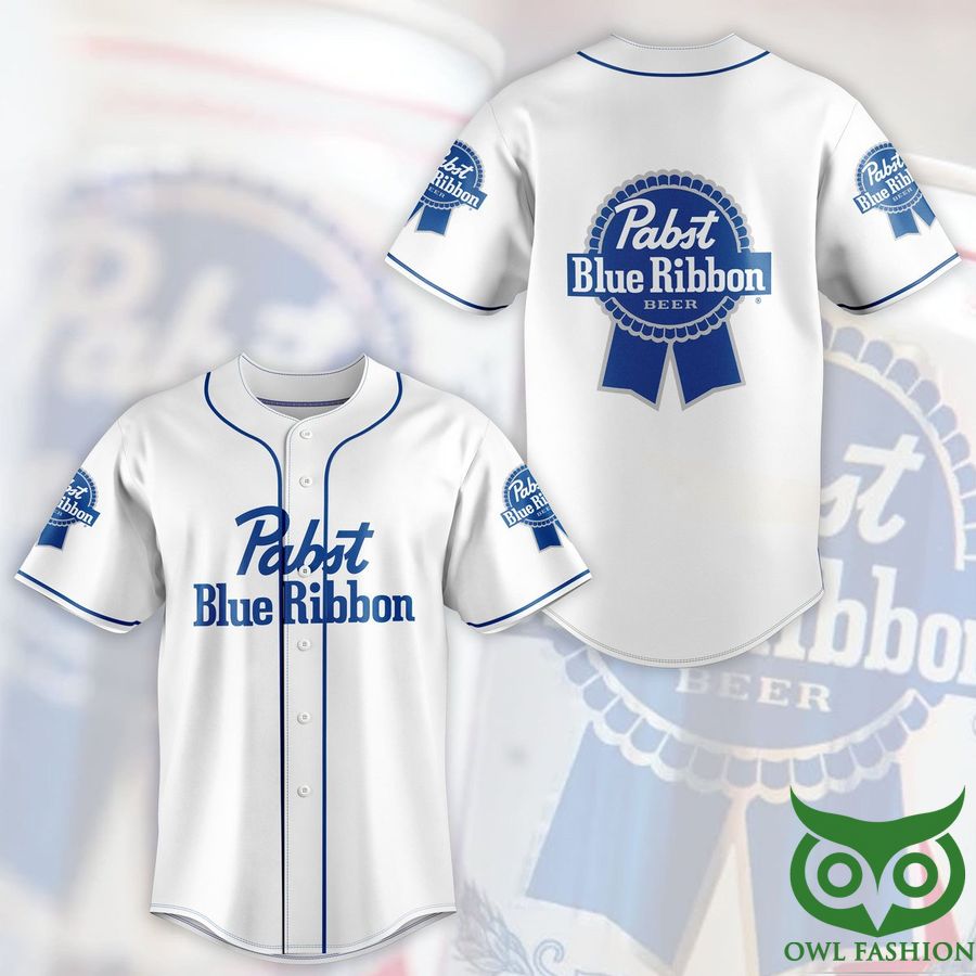10 Pabst blue ribbon white version Baseball Jersey Shirt