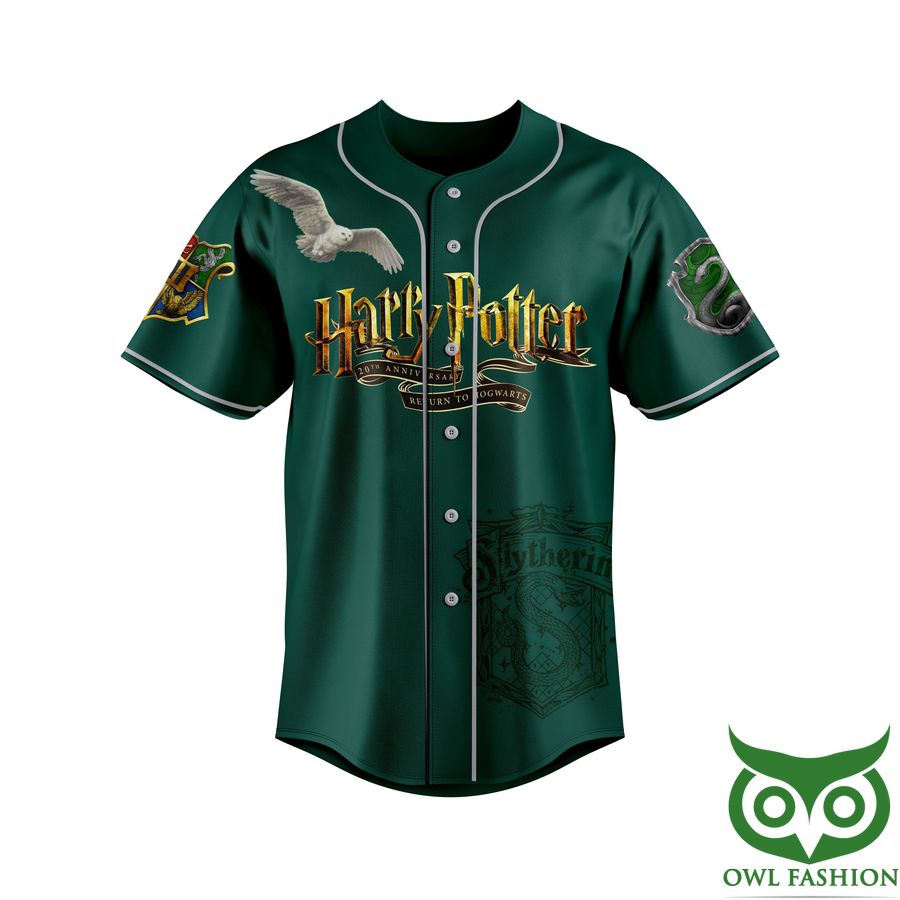 55 Premium Harry Potter 20th Anniversary Green Baseball Jersey Shirt