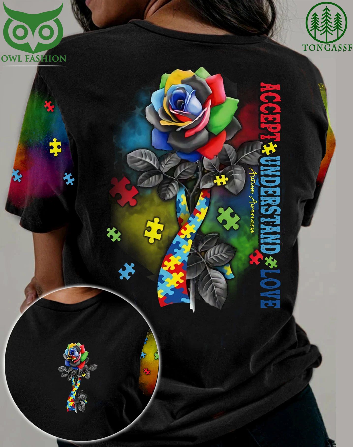 120 Autism Accept Understand Love 3D shirt