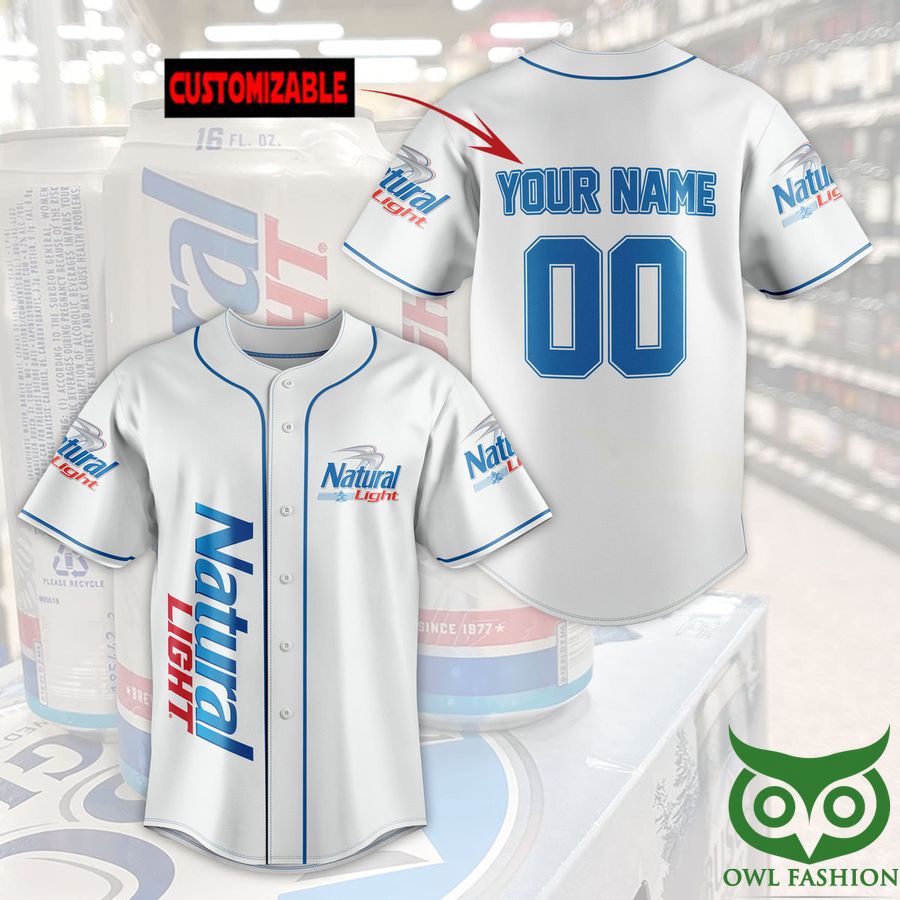 2 Custom Name Number Natural Light Baseball Jersey Shirt