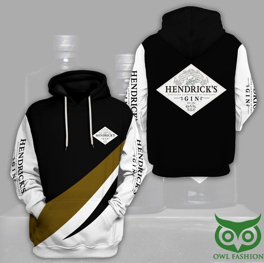 7 Hendricks Gin est 1896 Black and White 3D Hoodie
