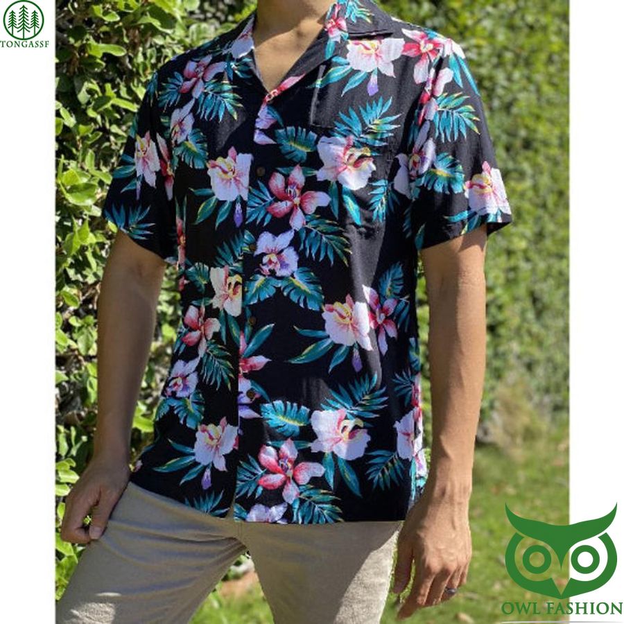 15 Hawaiian Rayon New Orchid Aloha Shirt