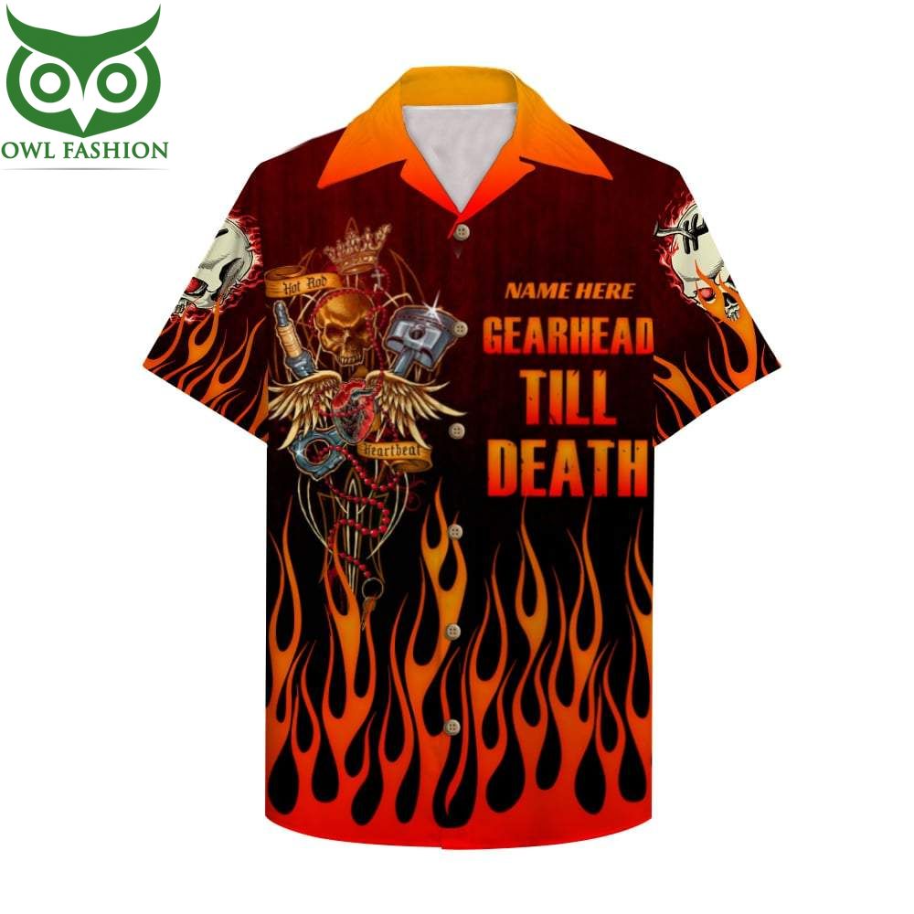 2 Custom Name Drag Racing Gearhead till death Hawaiian Shirt Summer shirt
