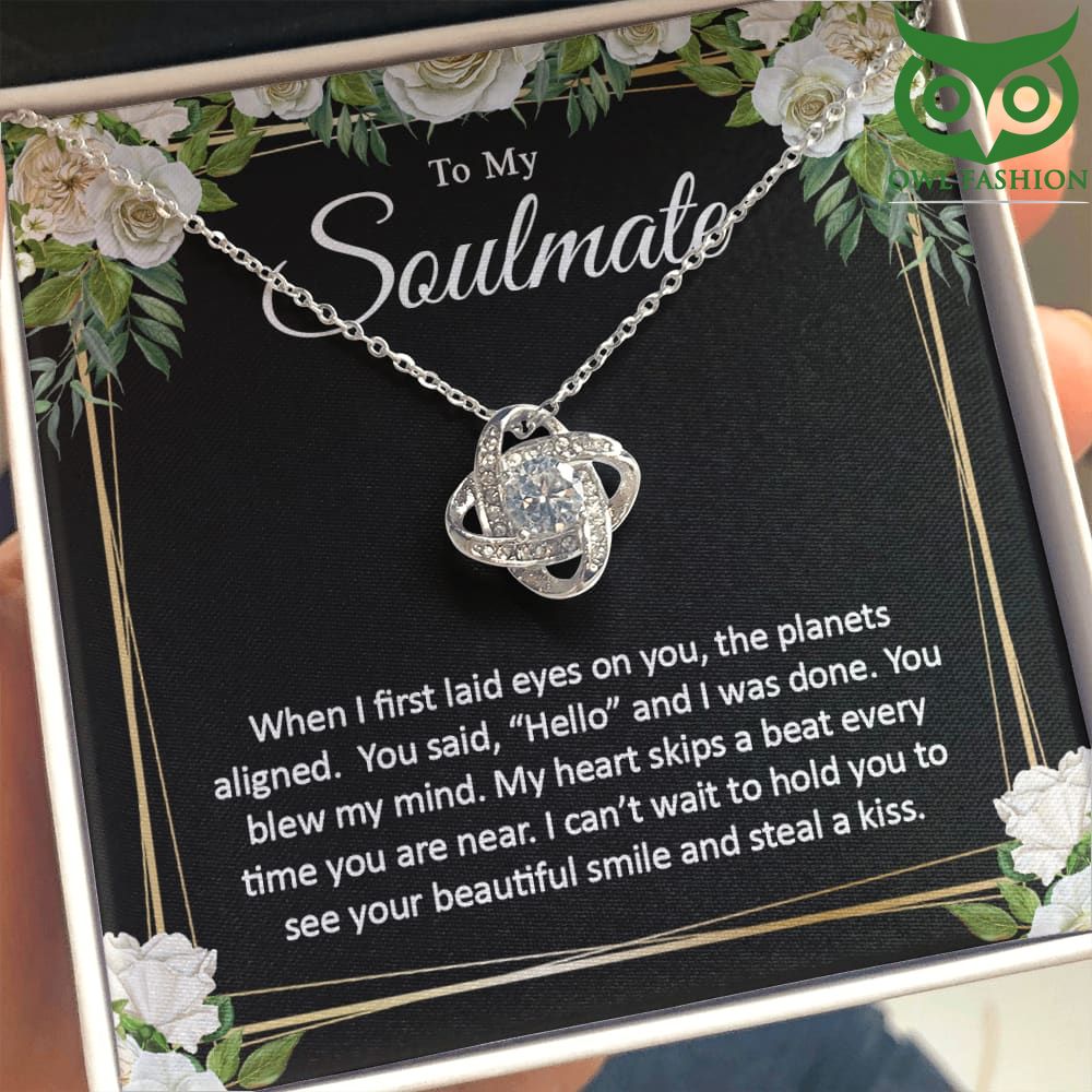 118 The planet aligned when I first saw my soulmate love knot silver Valentine necklace
