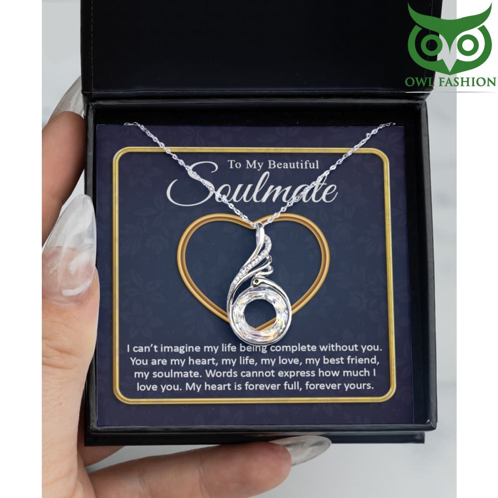 2 Beautiful Soulmate Silver Crystal Swan Pendant Necklace For Women Girlfriend Wife