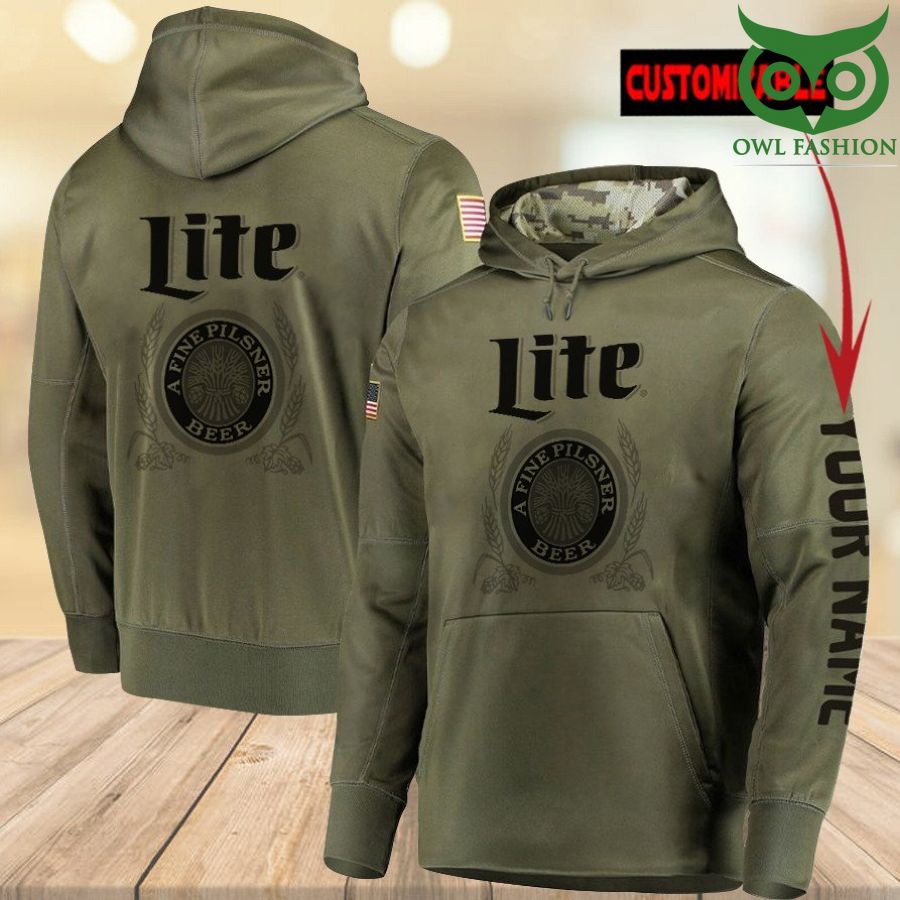 4 Personalized Lite a fine pilsner beer Army 3D Hoodie